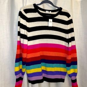 NWT Gap Striped, Wool Sweater L